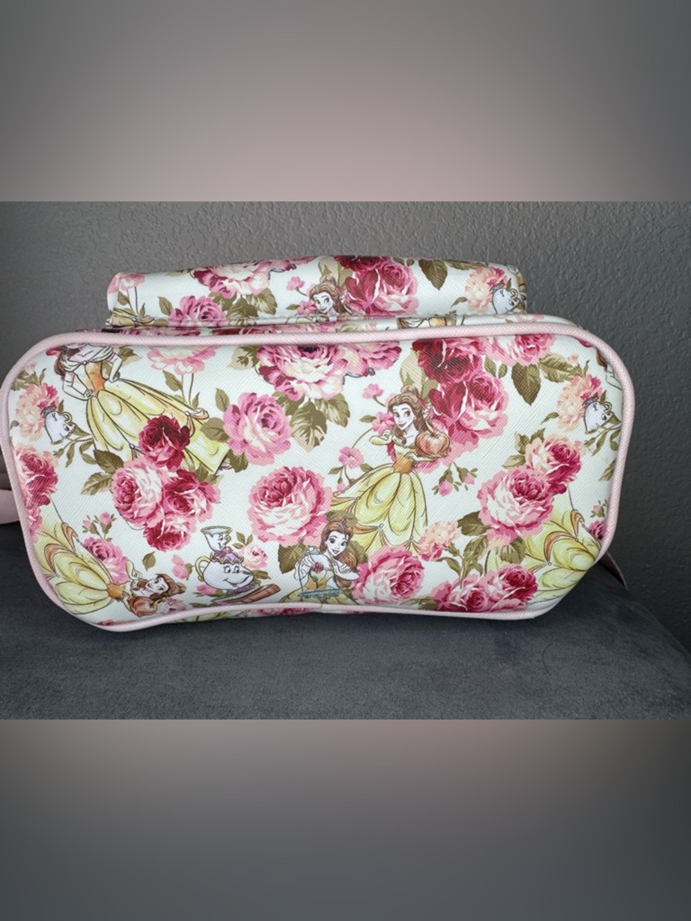 Loungefly Disney Belle Floral Mini Backpack Beauty & The Beast Pink Preloved - Picture 3 of 9